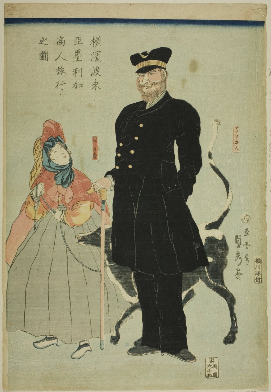 Americká matka T Lavaigne člen Yokohama od Utagawa Sadahide