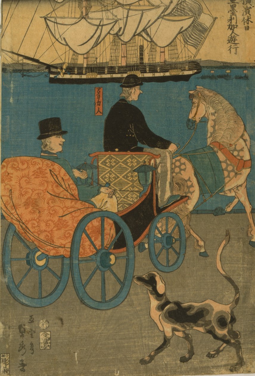 Američané si užívají neděli v Jokohamě, 1861 od Utagawa Sadahide