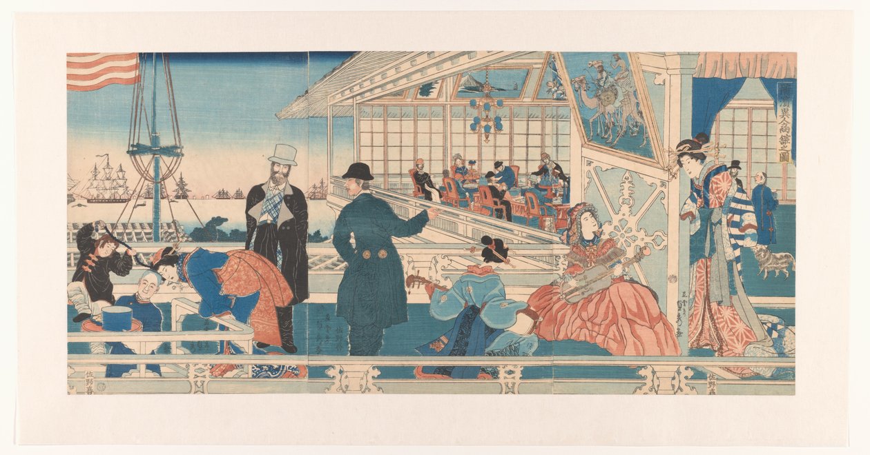 Americký obchodní dům v Jokohamě od Utagawa Sadahide