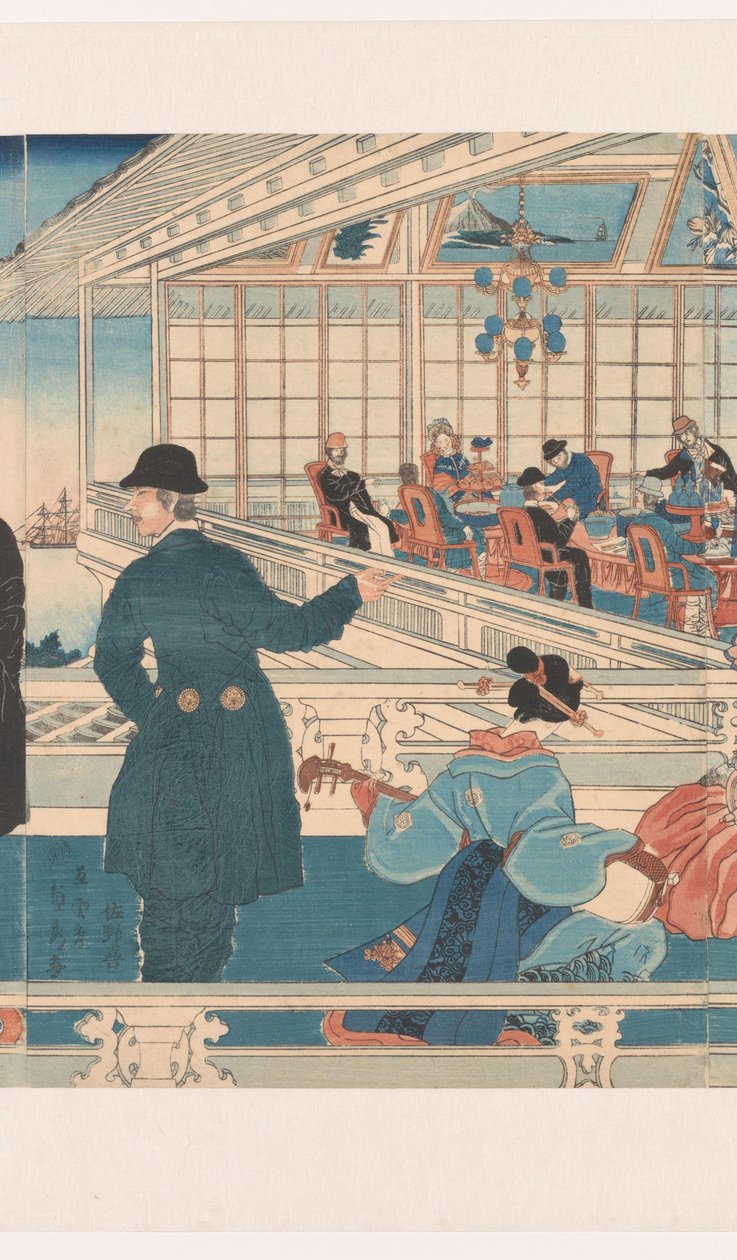 Americký obchodní dům v Jokohamě od Utagawa Sadahide