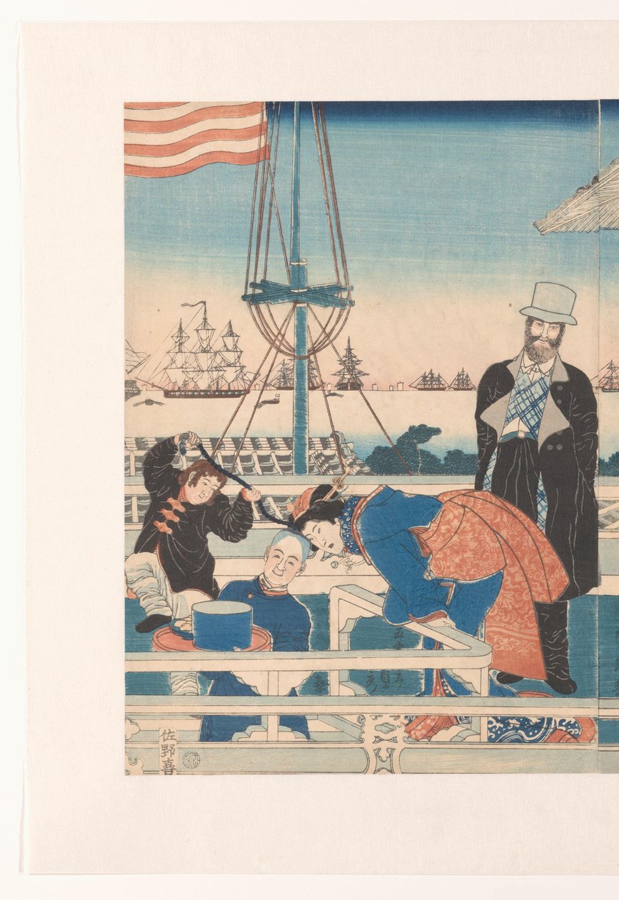 Americký obchodní dům v Jokohamě od Utagawa Sadahide
