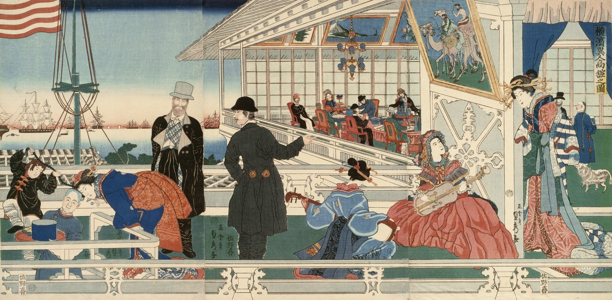 Americká obchodní budova v Jokohamě od Utagawa Sadahide