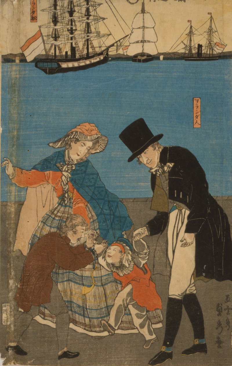 Nizozemci na nedělní procházce v Jokohamě, 1871 od Utagawa Sadahide