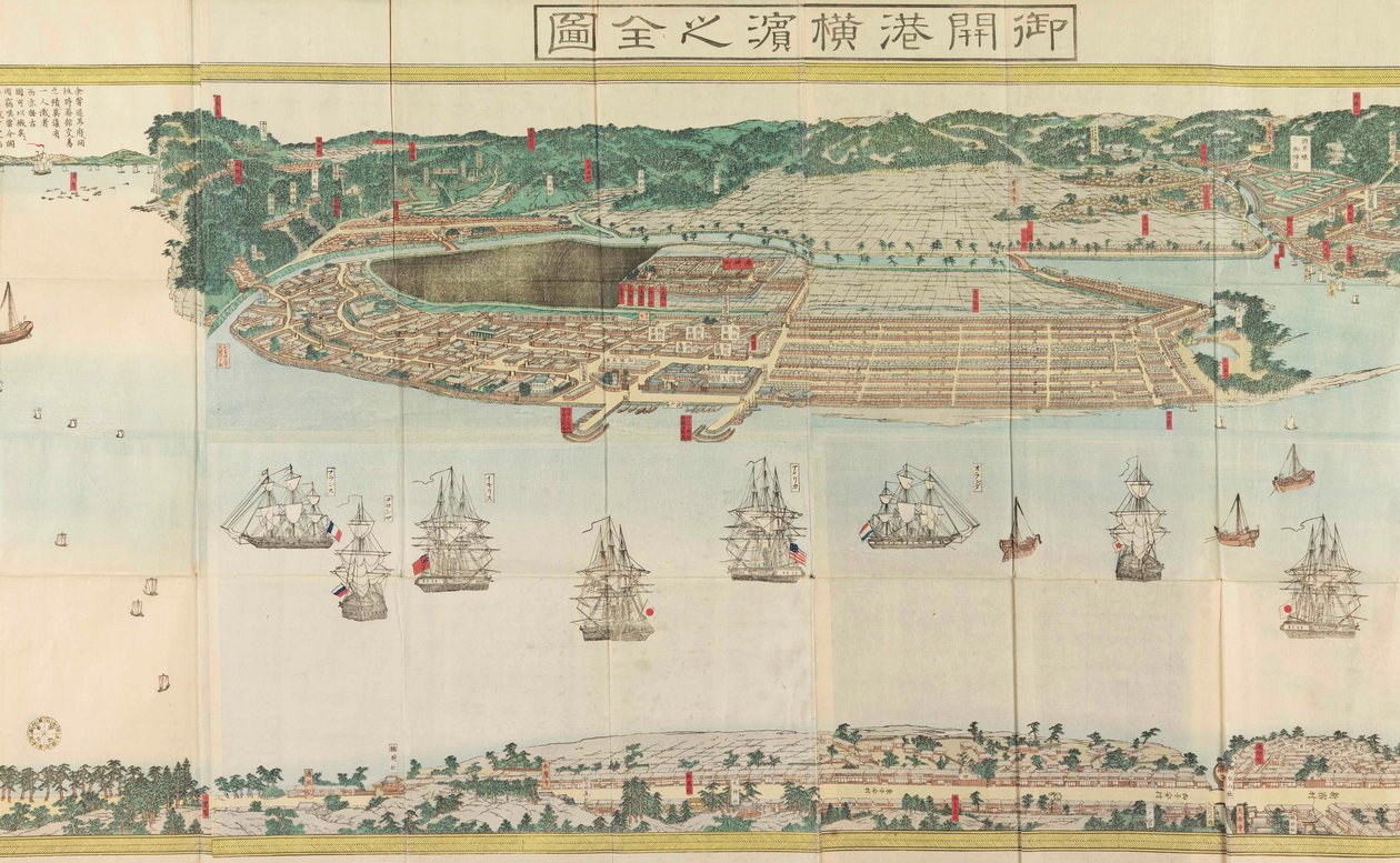 Panoramatický pohled na Jokohamu, cca 1860. od Utagawa Sadahide