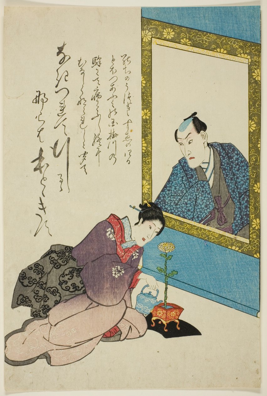 Pamětní portrét herce Onoe Kikugoro III od Utagawa School