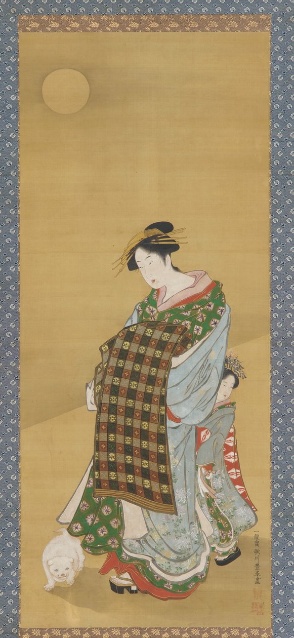 Kurtizána a její doprovod, 1735-1868. od Utagawa Toyoharu