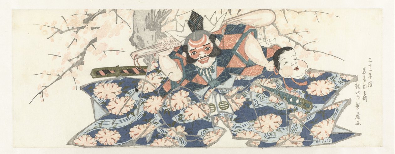 Válečník držící paličku od Utagawa Toyohiro
