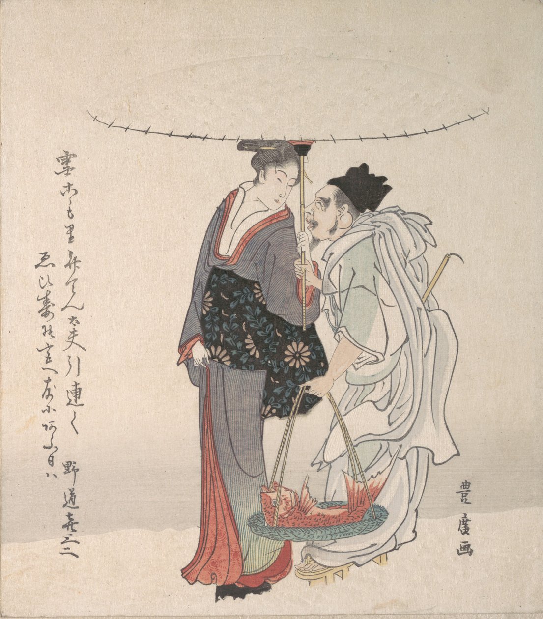 Ebisu a Benten Chůze ve sněhu. od Utagawa Toyohiro