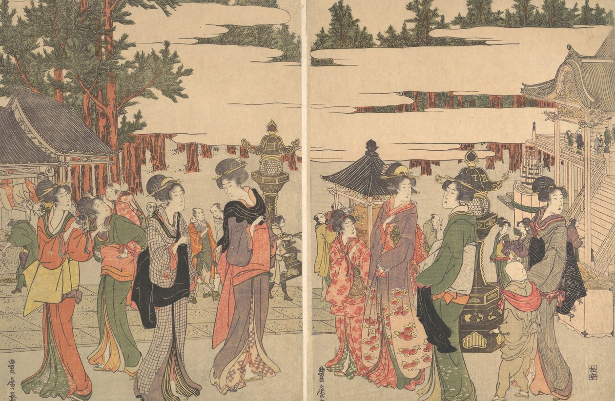 Horinouchi Myohoji Obrázek asistenta malování, že? 1804. od Utagawa Toyohiro