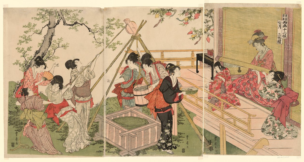 Sedmý měsíc, ze série Dvanáct měsíců od dvou umělců (Ryoga juni ko) od Utagawa Toyohiro