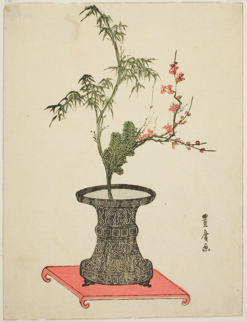 „Tři kamarádi“ ikebana od Utagawa Toyohiro