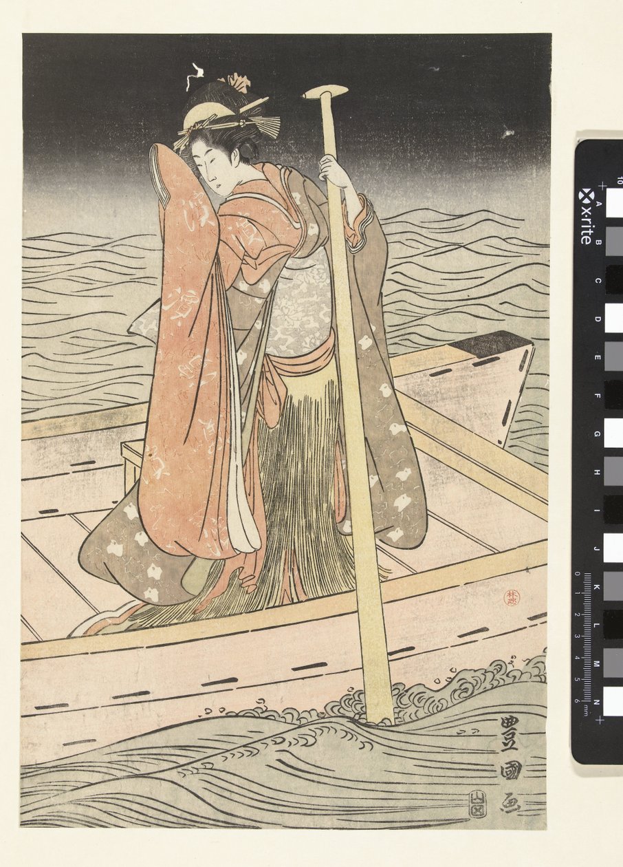 Mladá žena v lodi od Utagawa Toyokuni (I)