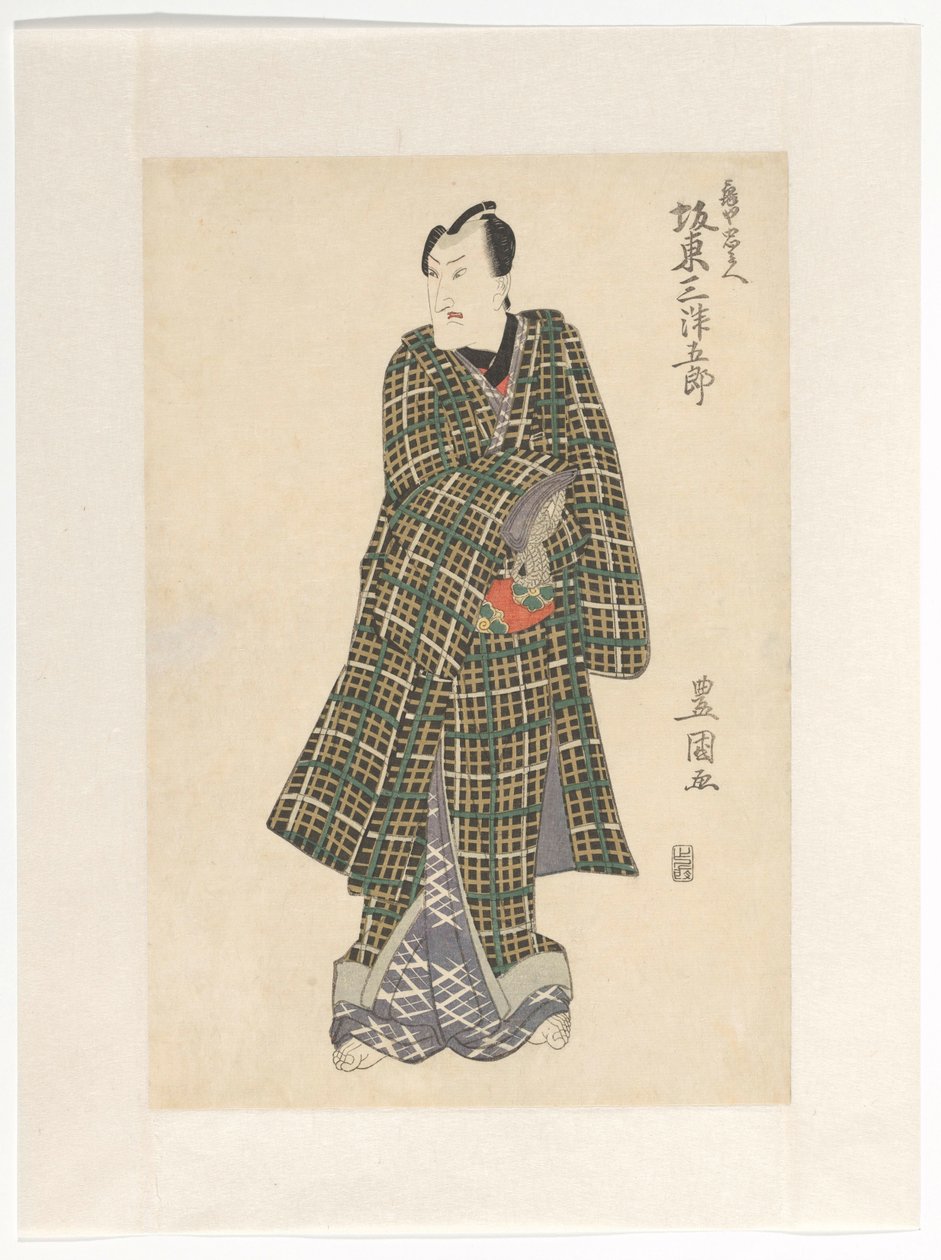 Kameya Chûbei v kostkovaném kimonu od Utagawa Toyokuni (I)