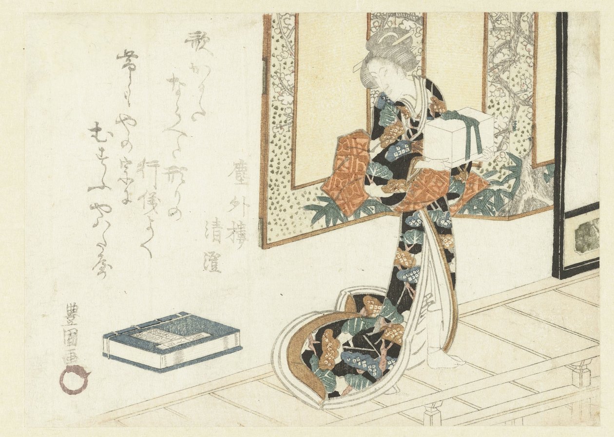 Žena nesoucí dřevěnou krabici od Utagawa Toyokuni (I)