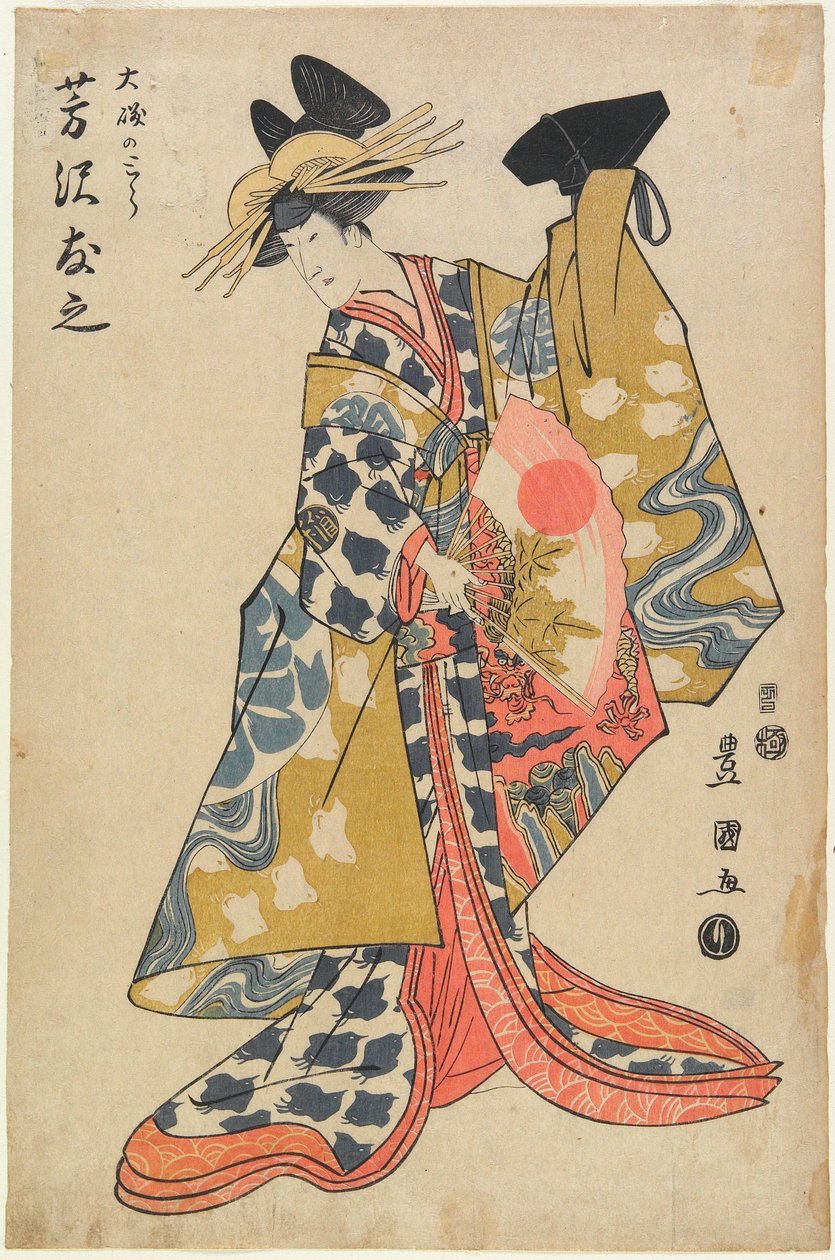 Herec Yoshizawa Yūshi jako Ōiso no Tora od Utagawa Toyokuni