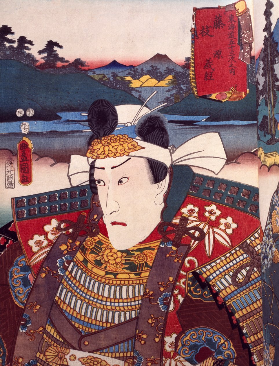 Portrét divadelního herce Kabuki, ukiyo-e od Utagawy Toyokuniho (1769-1825), dřevoryt, japonská civilizace, období Edo (1603-1868) od Utagawa Toyokuni