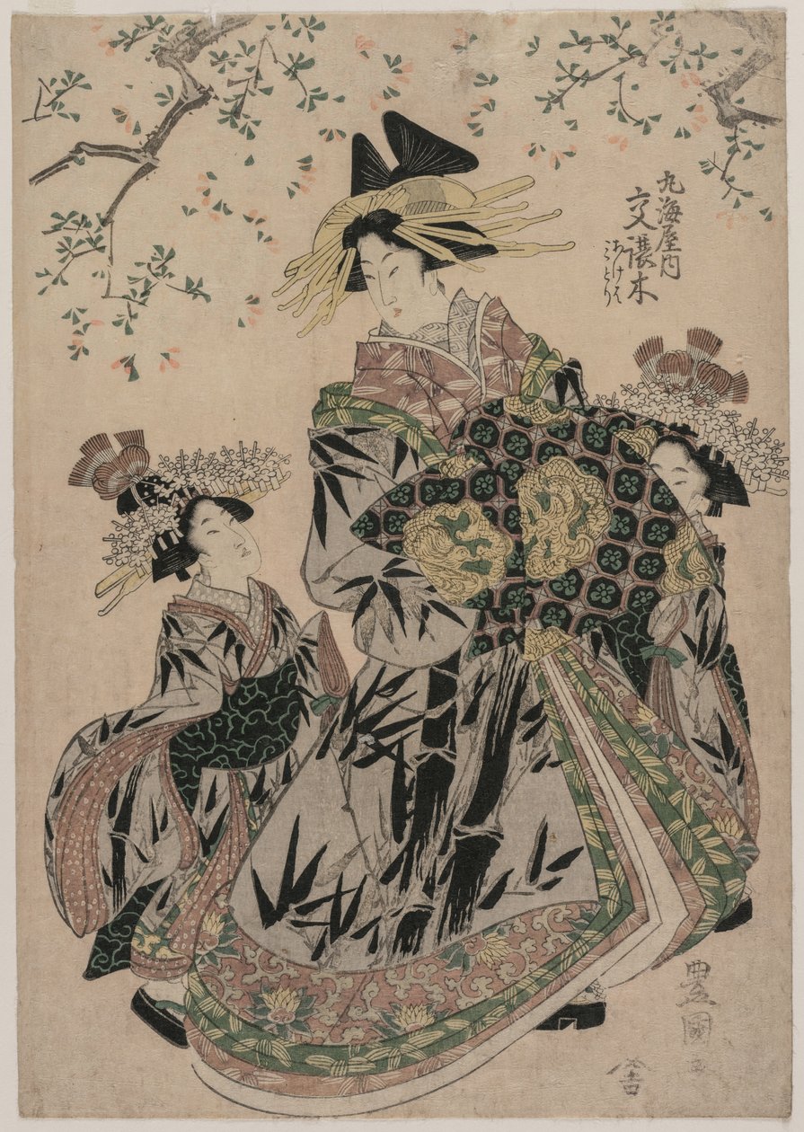Te school r hand jack snipe f Maru krevety a r r plešatý smažený je plán d zelený, c. 1805. od Utagawa Toyokuni