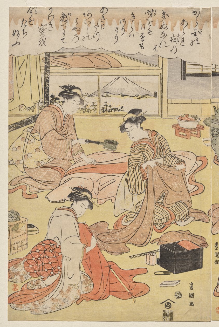 Ženy Dělat Oblečení od Utagawa Toyokuni
