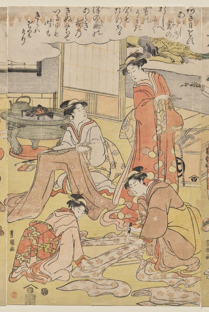 Ženy Dělat Oblečení od Utagawa Toyokuni