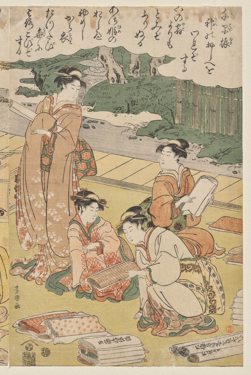 Ženy Dělat Oblečení od Utagawa Toyokuni