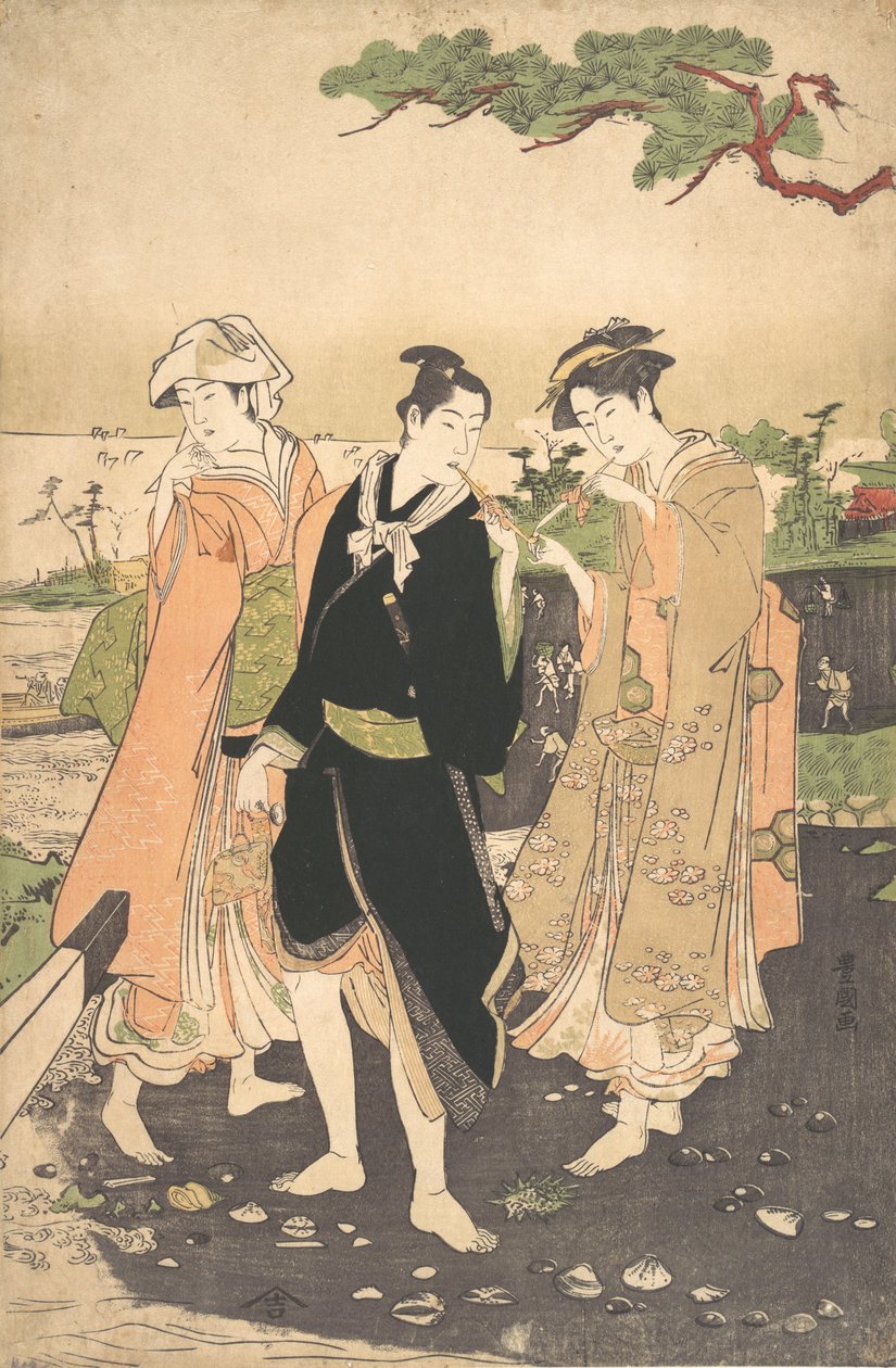 Podél mořského pobřeží ve Futami. od Utagawa Toyokuni I