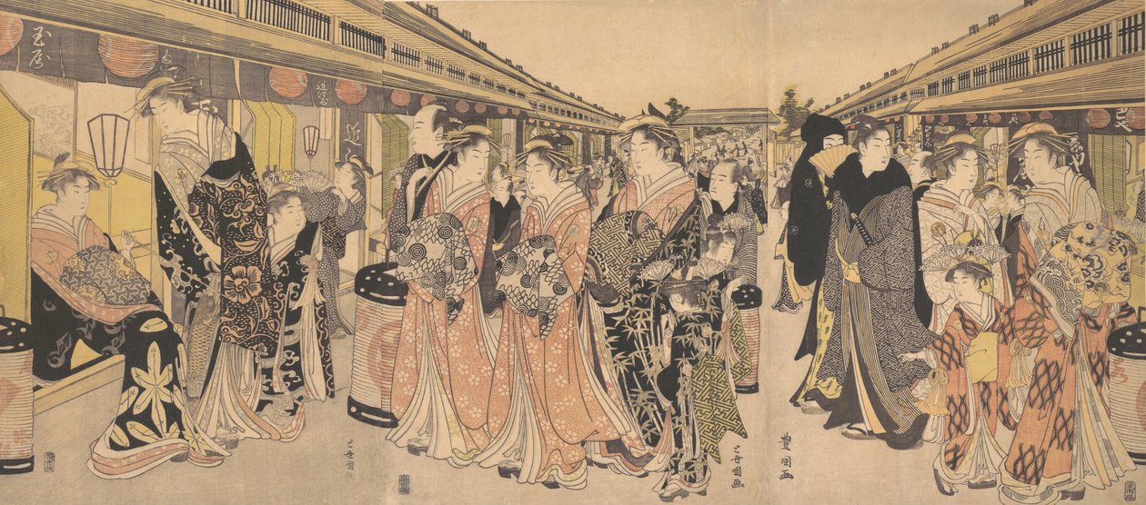 Kurtizány Promenáda na Nakanocho v Yoshiwara, ca. 1795. od Utagawa Toyokuni I
