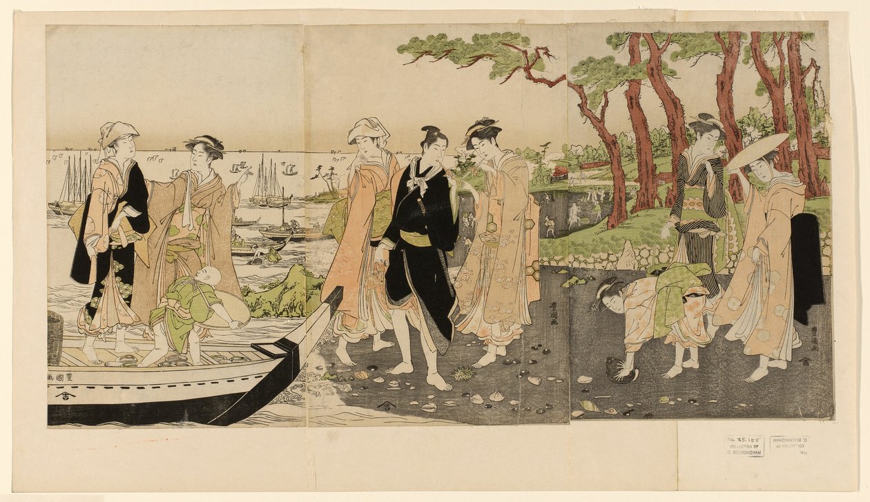 Sběr měkkýšů při odlivu od Utagawa Toyokuni I