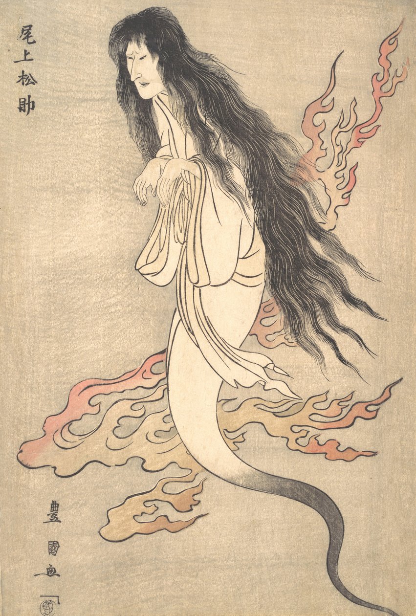 Onoe Matsusuke jako duch zavražděné manželky Oiwa, v Příběhu hrůzy z Yotsu..., 1812. od Utagawa Toyokuni I