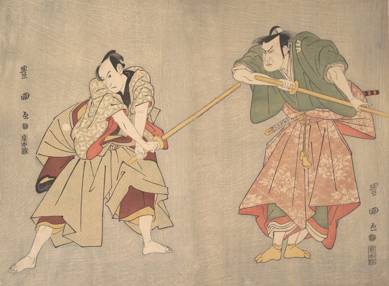 Scéna z neznámého dramatu, ca. 1800. od Utagawa Toyokuni I