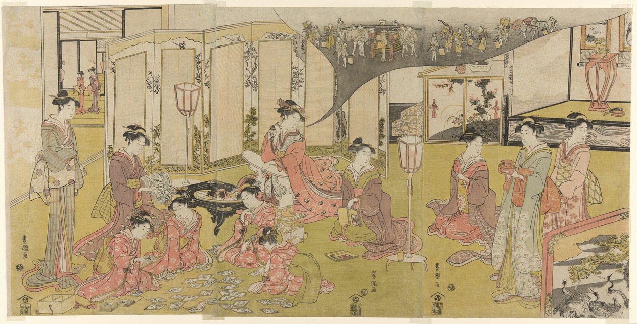 Karetní hra od Utagawa Toyokuni I