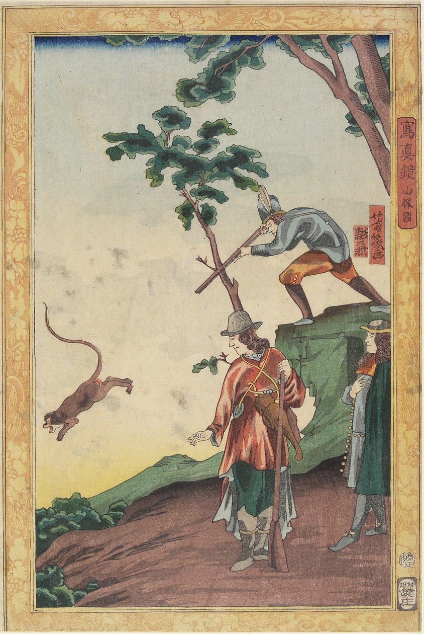 Lovecká scéna, leden 1861 od Utagawa Yoshiiku