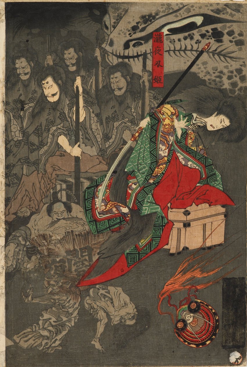 Noční přehlídka sta démonů v paláci Soma, 1893 od Utagawa Yoshiiku