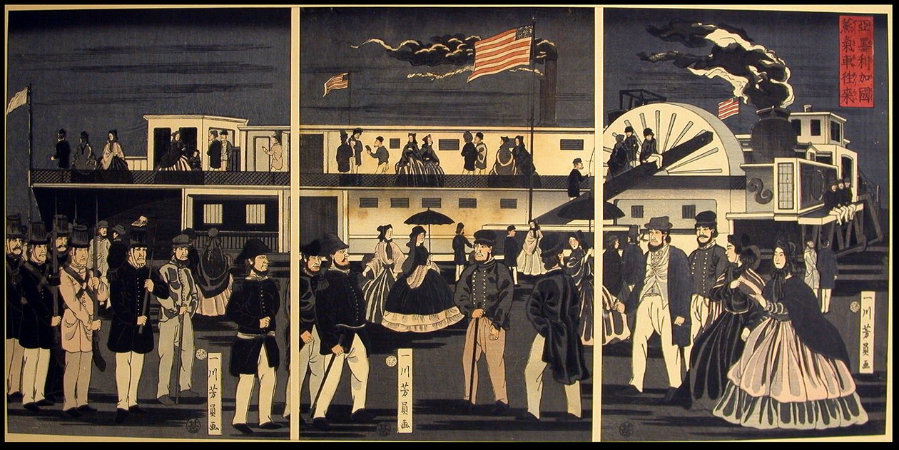 Cestování americkým parním vlakem od Utagawa Yoshikazu