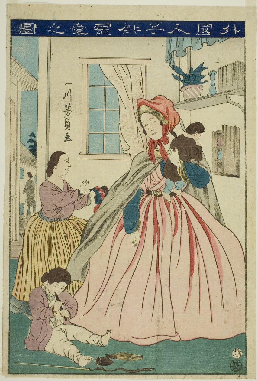 Například g value r Karing for r to r area LD Ren (Obrázek lásky cizích dětí) od Utagawa Yoshikazu
