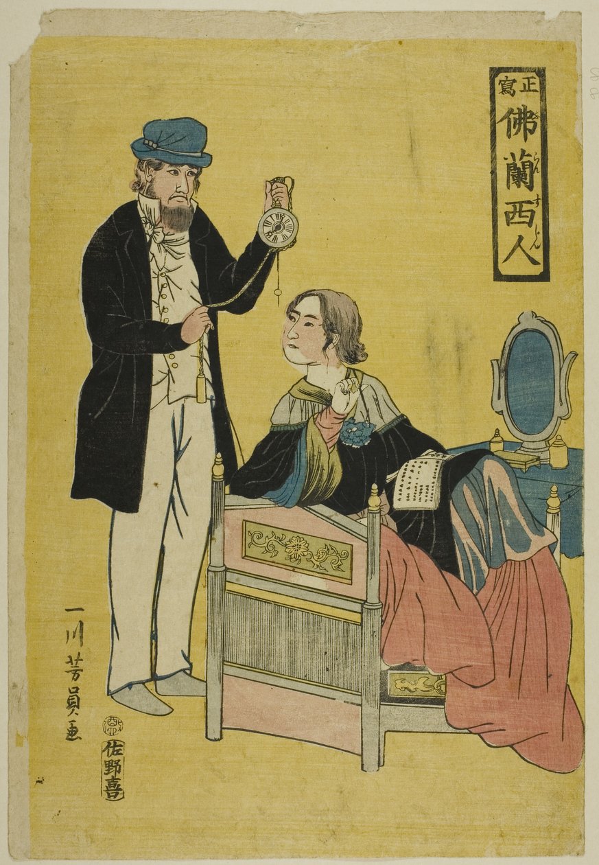 True Picture of the French (Shosha Furansujin) od Utagawa Yoshikazu