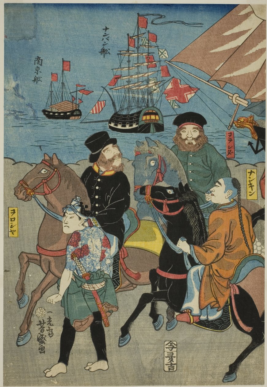 Pohled na člena Miyozaki Yokohama (Sandaizaki Yokohama List) od Utagawa Yoshimori