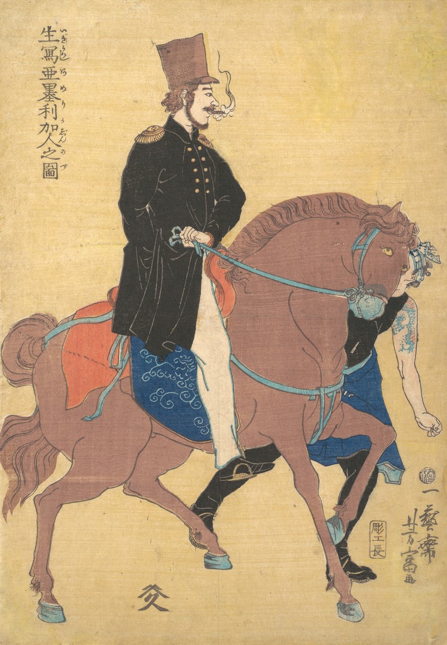 An American Drawn from Life, 1861 2. měsíc. od Utagawa Yoshitomi