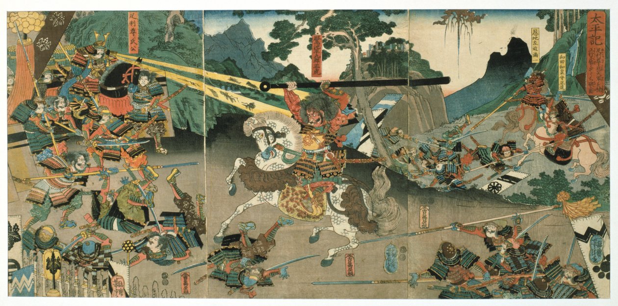 Bitva, ze série 47 Věrný samuraj, 1850-1880 od Utagawa Yoshitora