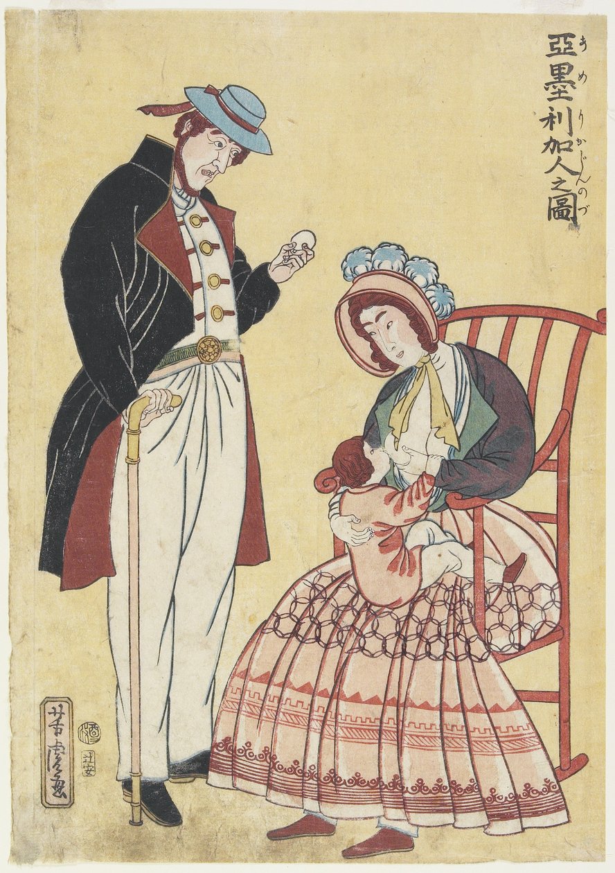Portrét americké rodiny od Utagawa Yoshitora