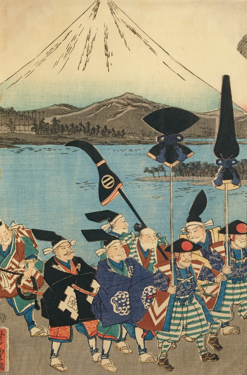 Daimjův doprovod před horou Fuji od Utagawa Yoshitora