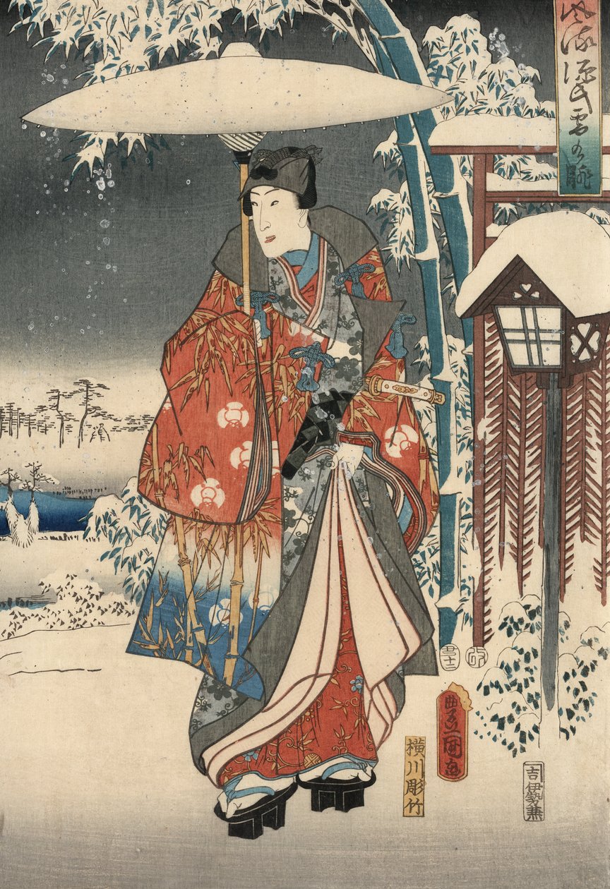 Ukiyo-Picture P Hayashi t f Rom Tee f Genji od Genji od National Plan d Hiroshige od Utagawa and Hiroshige  Kunisada
