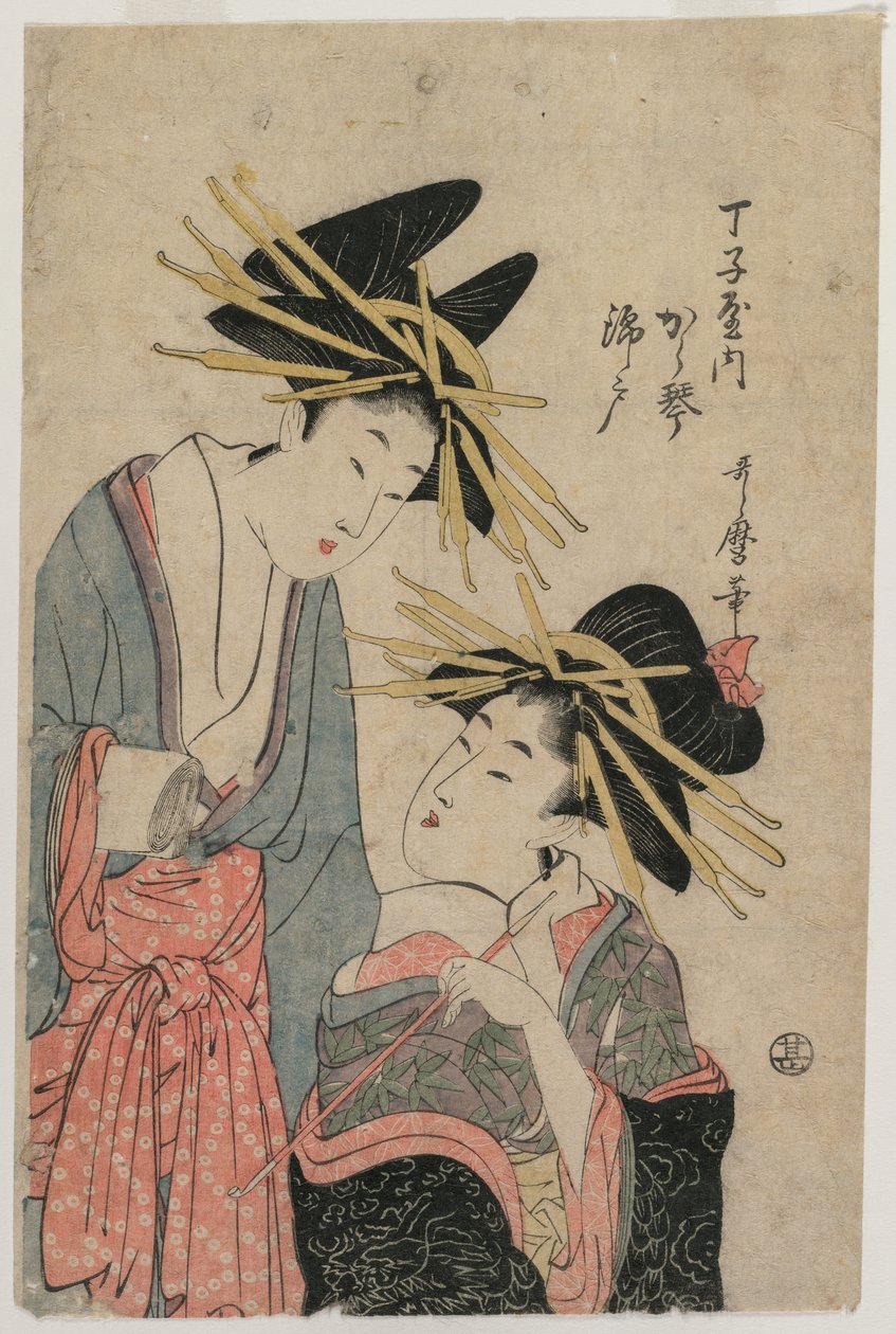 Škola r Hand-san s Shell-to-shell plán d Nishikido f Chotoki, 1800s. od Utamaro II