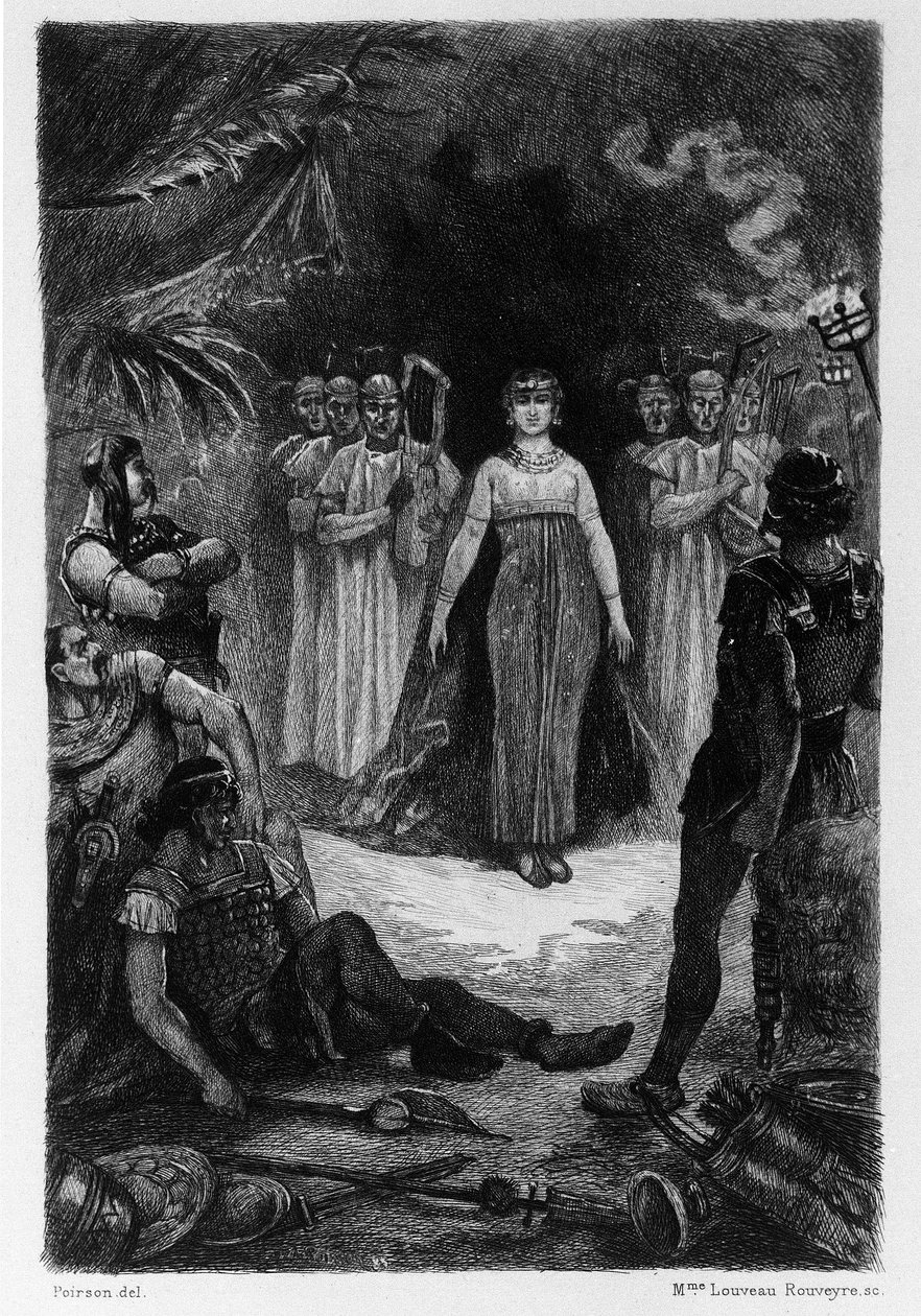 Ilustrace V.A. Poirsona (1890) pro román Salammbo”” od Gustava Flauberta, beroucí jako rámec válku žoldáků v době první punské války (246-241 př. n. l.) mezi Římany a Kartaginci. od Victor Armand Poirson