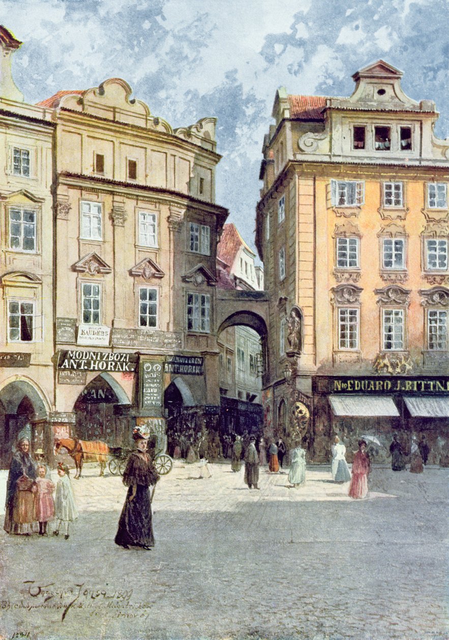 Pohled na Staroměstský rynk ze Staré Prahy kolem roku 1900 od Vaclav Jansa