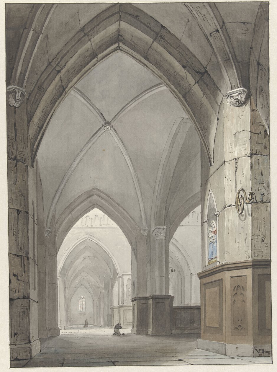 Kerkinterieur od Valentijn Bing