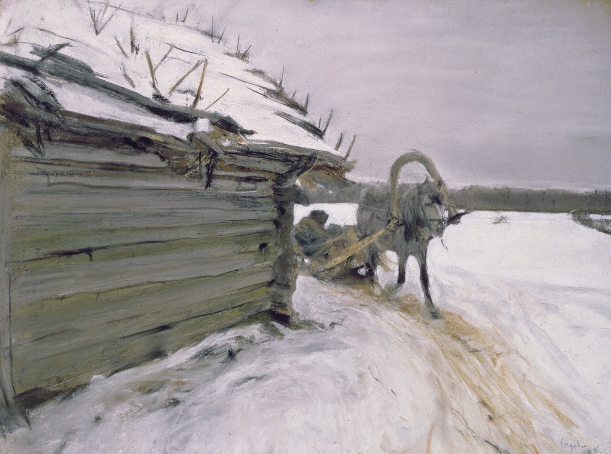 V zimě 1898 (pastel a kvaš na kartonu) od Valentin Aleksandrovich Serov