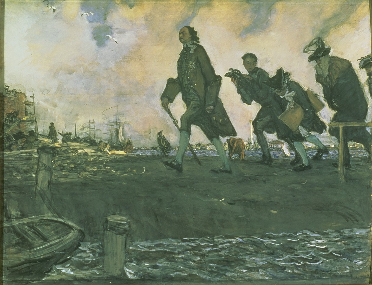 Petr I. Veliký (1672-1725) 1907 (kvaš na kartě) od Valentin Aleksandrovich Serov