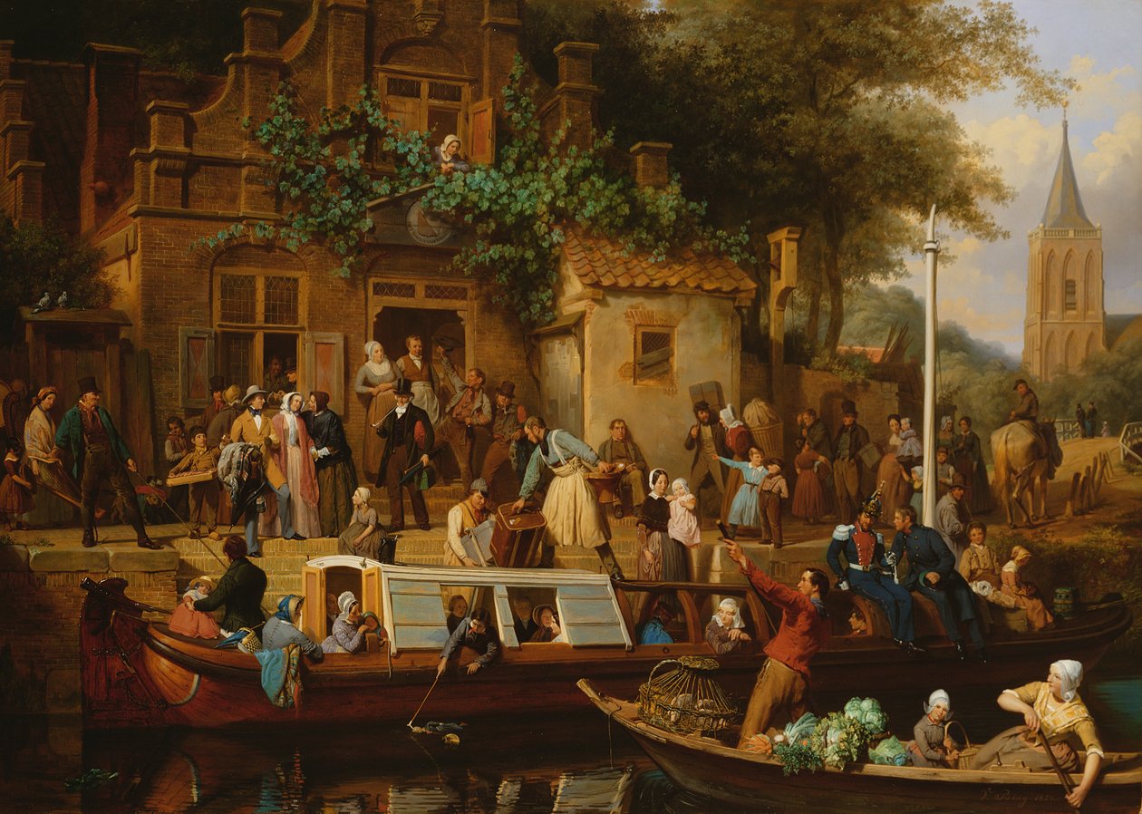 Barges v Utrechtu, 1853 od Valentin Bing