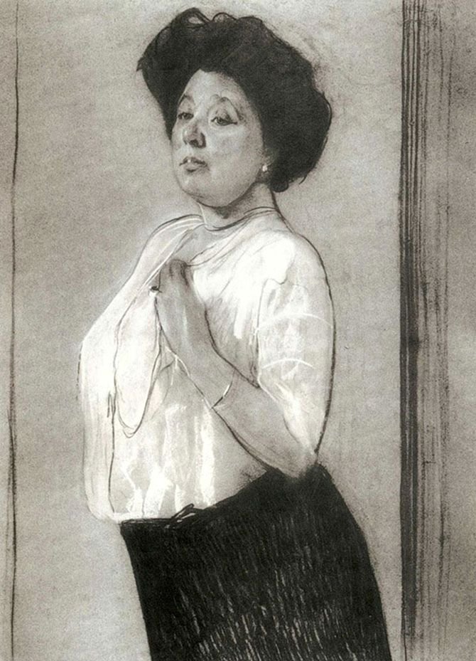  Portrét Naděždy Lamanovanové: n od Valentin Aleksandrovich Serov