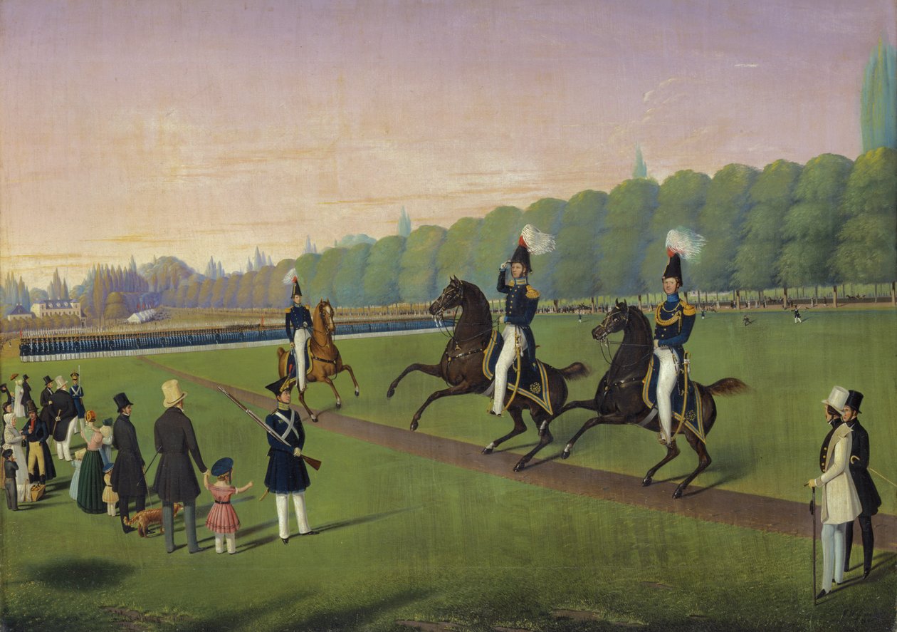 Přehlídka hamburských Burgermilitars, 1840 od Valentin Wassner